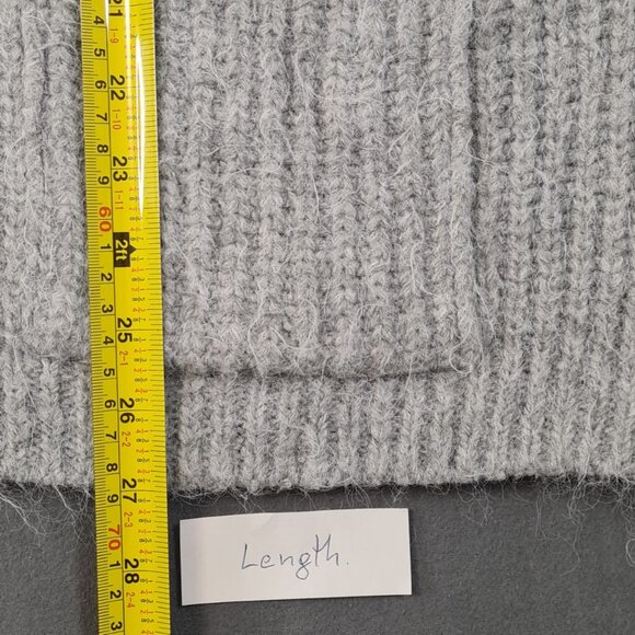 Zara Womens Cardigan Size M Light Gray Chunky Knit Long with Pockets and Buttons - Picture 7 of 14